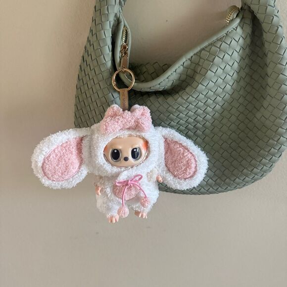 Bunny Outfit for Labubu 2 Piece set Pink/White Plush - Picture 4 of 7
